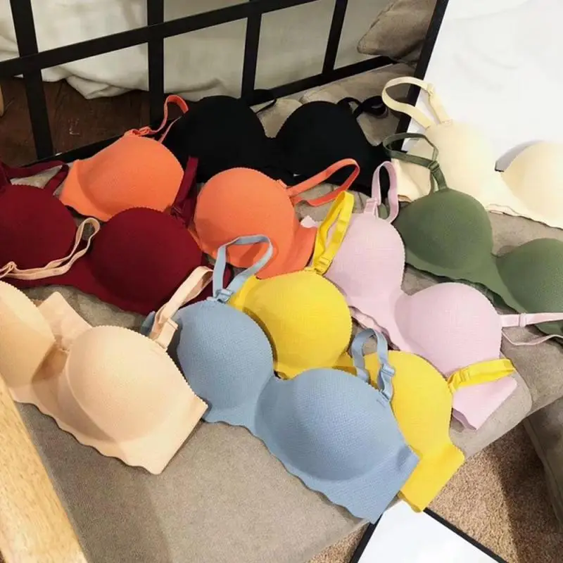 Women Seamless Bra Sexy No Wire Push Up Underwear Girls Students Breathable Thin Bras Female's Bra Breathable Gathered