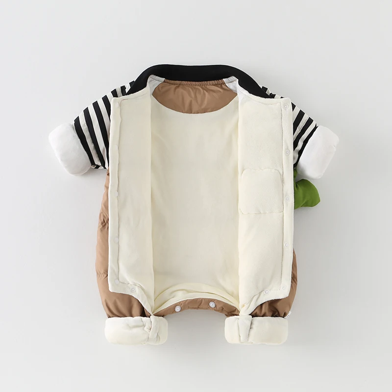 Thiened Winter-Outfit, Babykleidung, 2025, Herbst-Winter, neue Sle-Down-Overall-Kleidung, modischer Outdoor-Anzug für Kinder