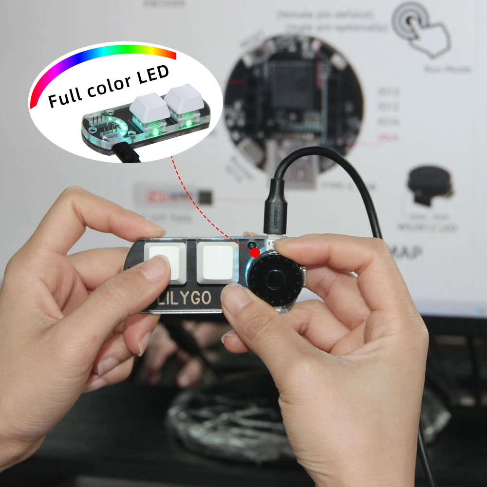 LILYGO® T-Encoder Shield V1.0 CH552 APA102 RGB LED 개발 보드로 매크로 키 사용자 지정, T-인코더 버튼 확장 모듈