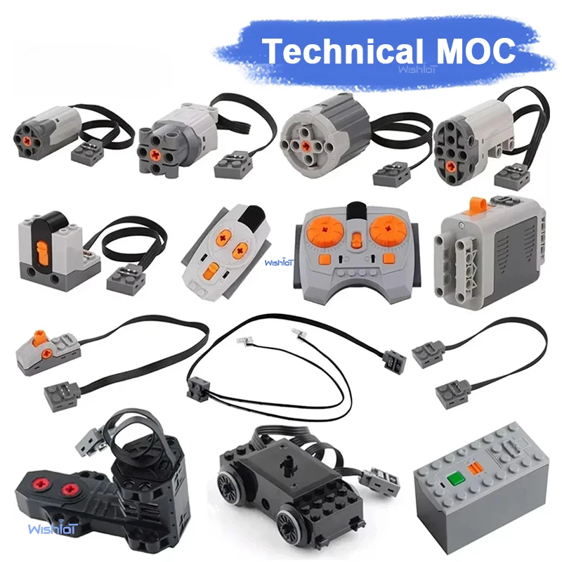 MOC Power Functions Servo Motor Remote Control Battery Box Switch Light IR Speed Receiver Mechanical Technical Component