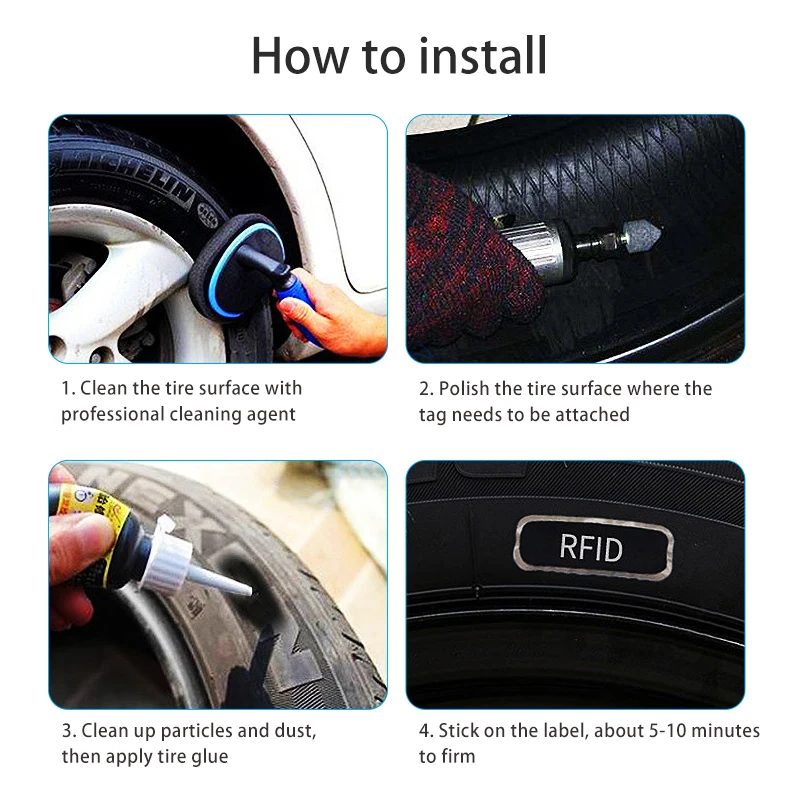 10 stks UHF RFID Rubber Materiaal Tag Auto Inventaris Tracking Monitoring Management UHF RFID Band Tags