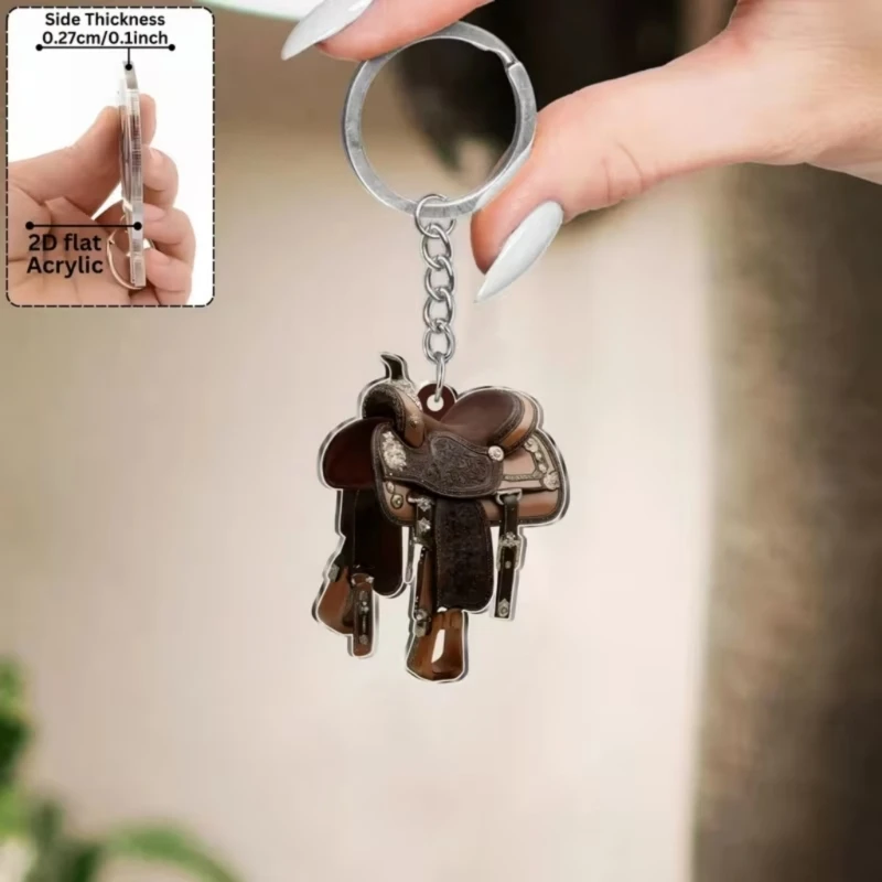 Artistic Acrylic Horse Saddles Pendant For Rearview Mirror Decoration Holder Gift And Wall Ornament Application