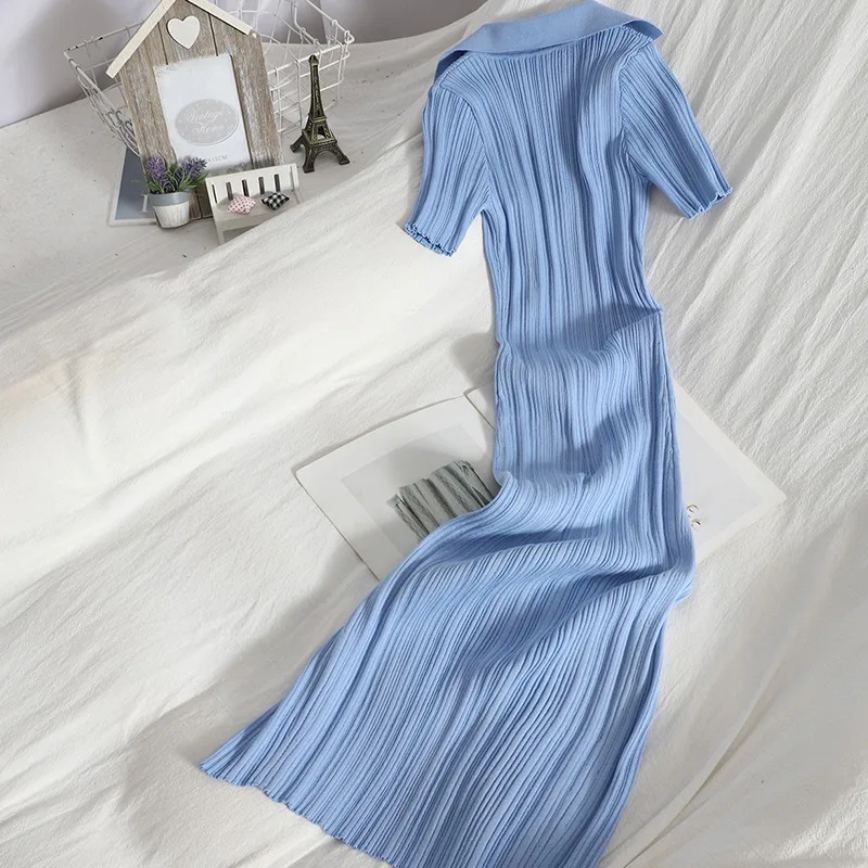 YuooMuoo-Robe d'été chic et sexy pour femmes, col en v, slim, élastique, fendue