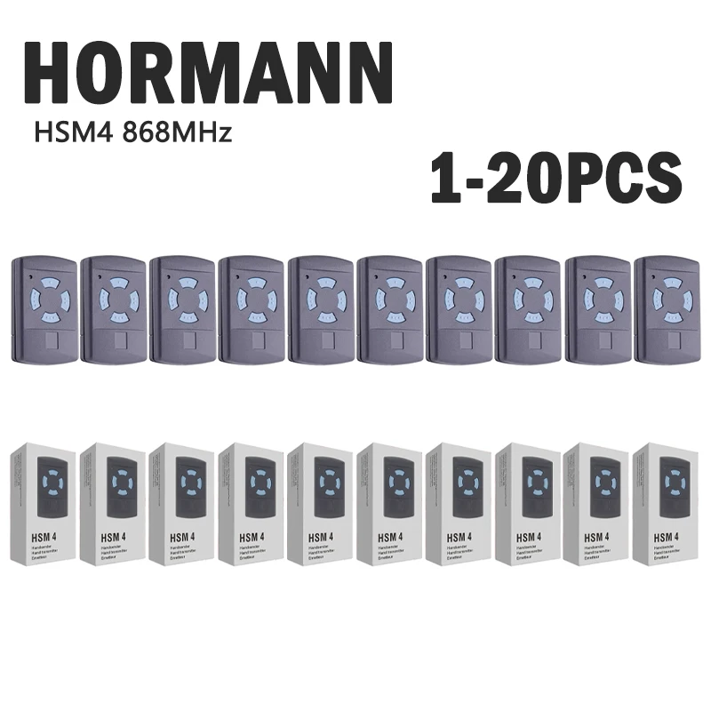 HORMANN HS4 HS2 HS1 HSZ1 HSZ2 HSM2 HSM4 HSE2 HSE4 HSP4 HSD2 Garage Door / Gate Remote Control Key Opener 868MHz Rolling Code