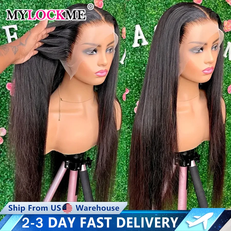 Transparent 360 Full Lace Frontal Wig 4x4 Lace Closure Wig Straight 13x6 13x4 Lace Front Human Hair Wigs For Black Women 180%