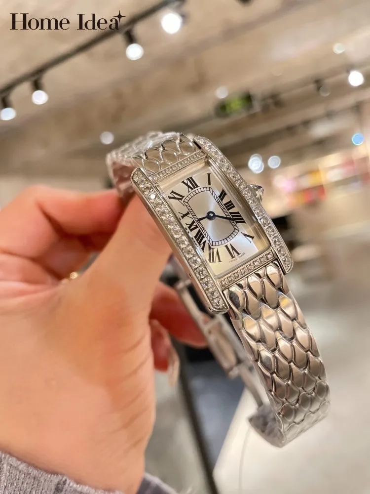 New Designer Diamonds Luxury Vintage Office Ladies Wristwatch Roman Numerals High Quality Women Exquisite Elegant Quartz Watch
