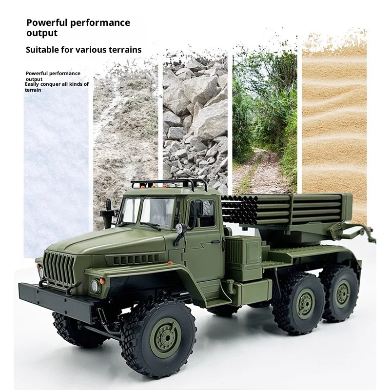 Military BM-21 'Hail' Rocket Launcher Model 1:16 Scale Remote Control Car Toy For Boys Children Full Proportion Play Vehicle