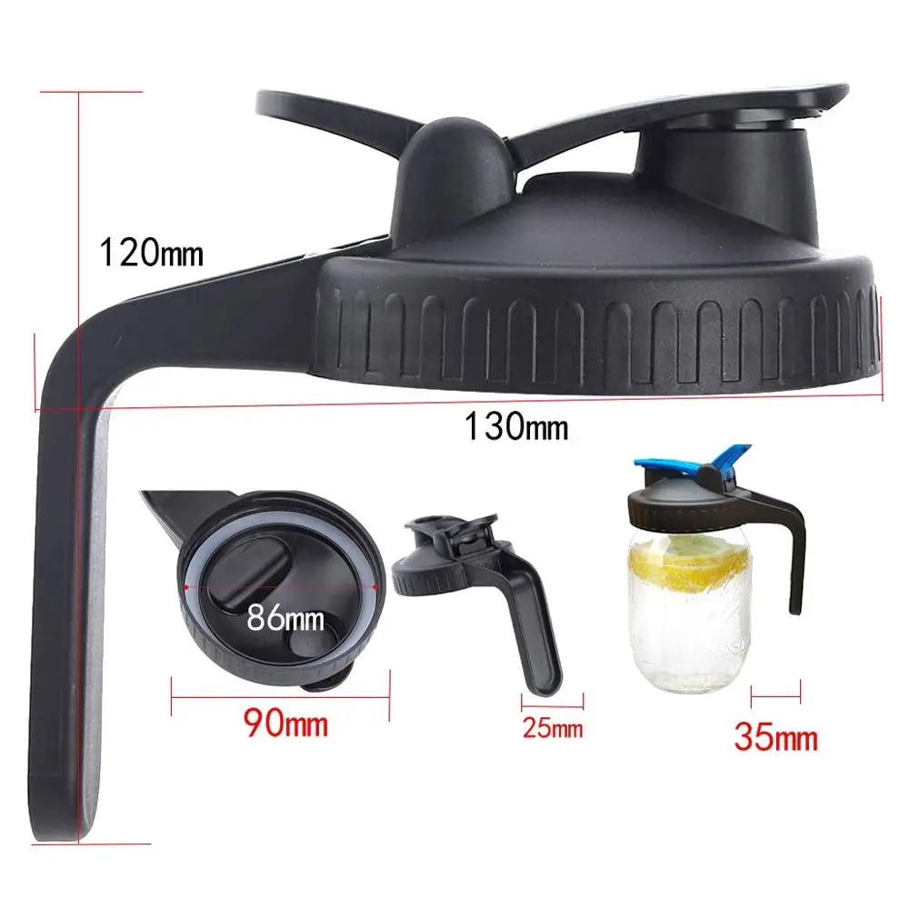 70/86mm Mason Jar Lids for Wide Mouth Jar Leak-proof Seal Bottle Cover Spout Lid With Handle With Pou r Holes Kitchen Tool