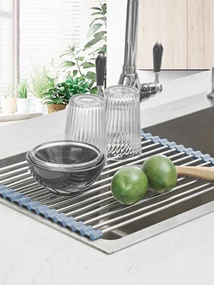 dish drying rack over the sink