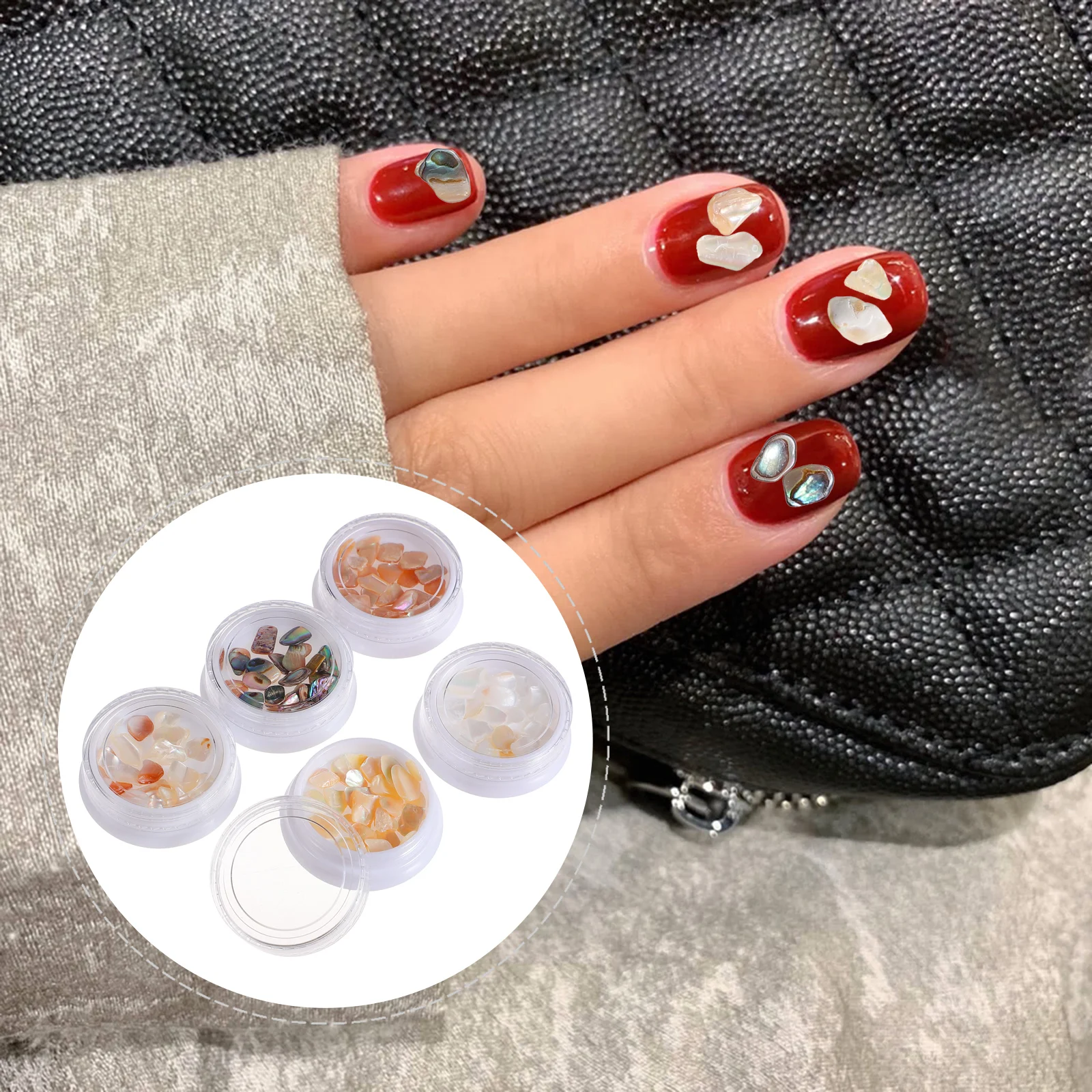 

5 Pcs Nail Decoration Crushed Shells Sticker Manicures The Face Art Decorations Sequins Stone Charms Ornament Glitter Stickers
