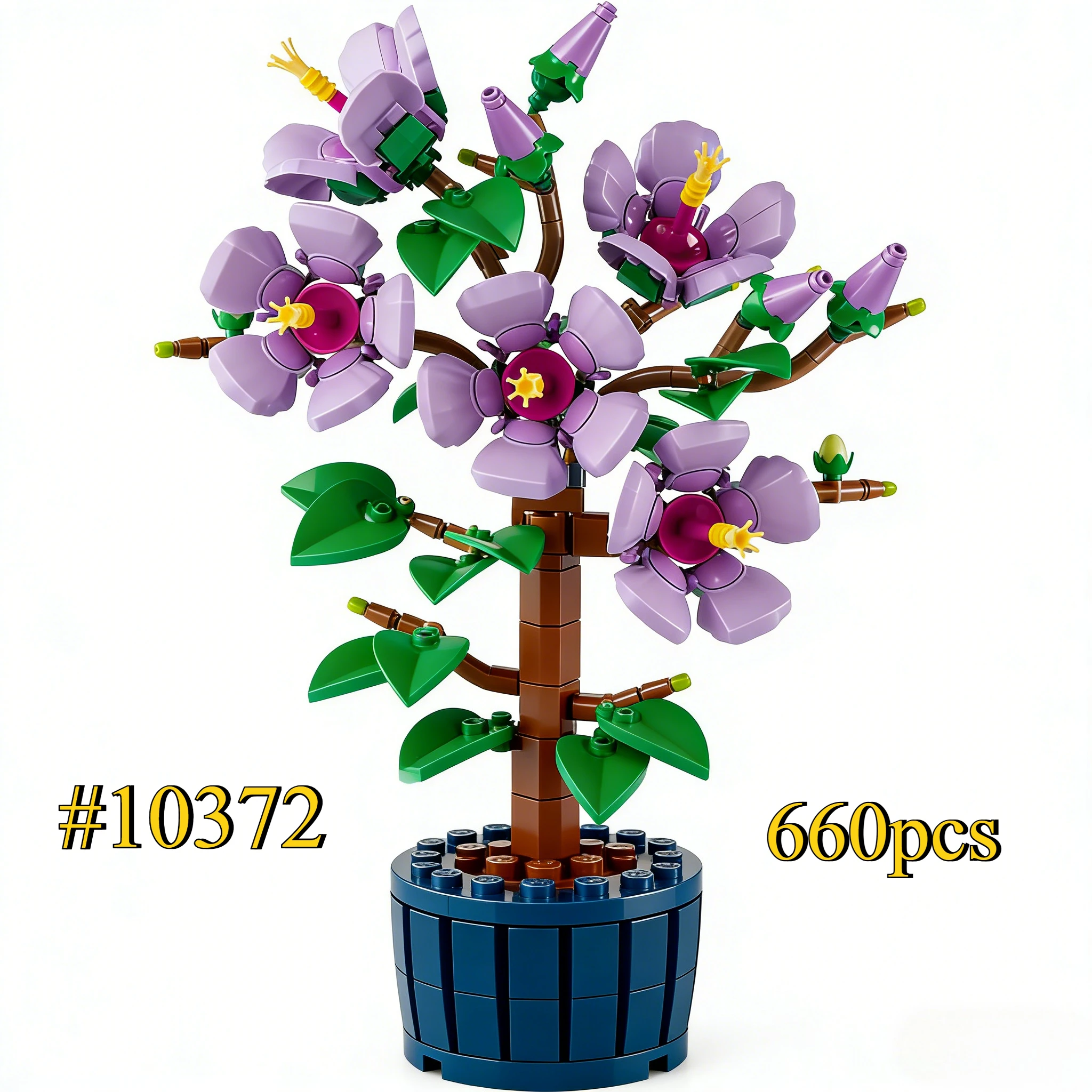 The Flowers Are Patchwork with A Dark Blue Flowerpot 10372 Compatible with Legoed Suitable for Christmas Gifts，660pcs.