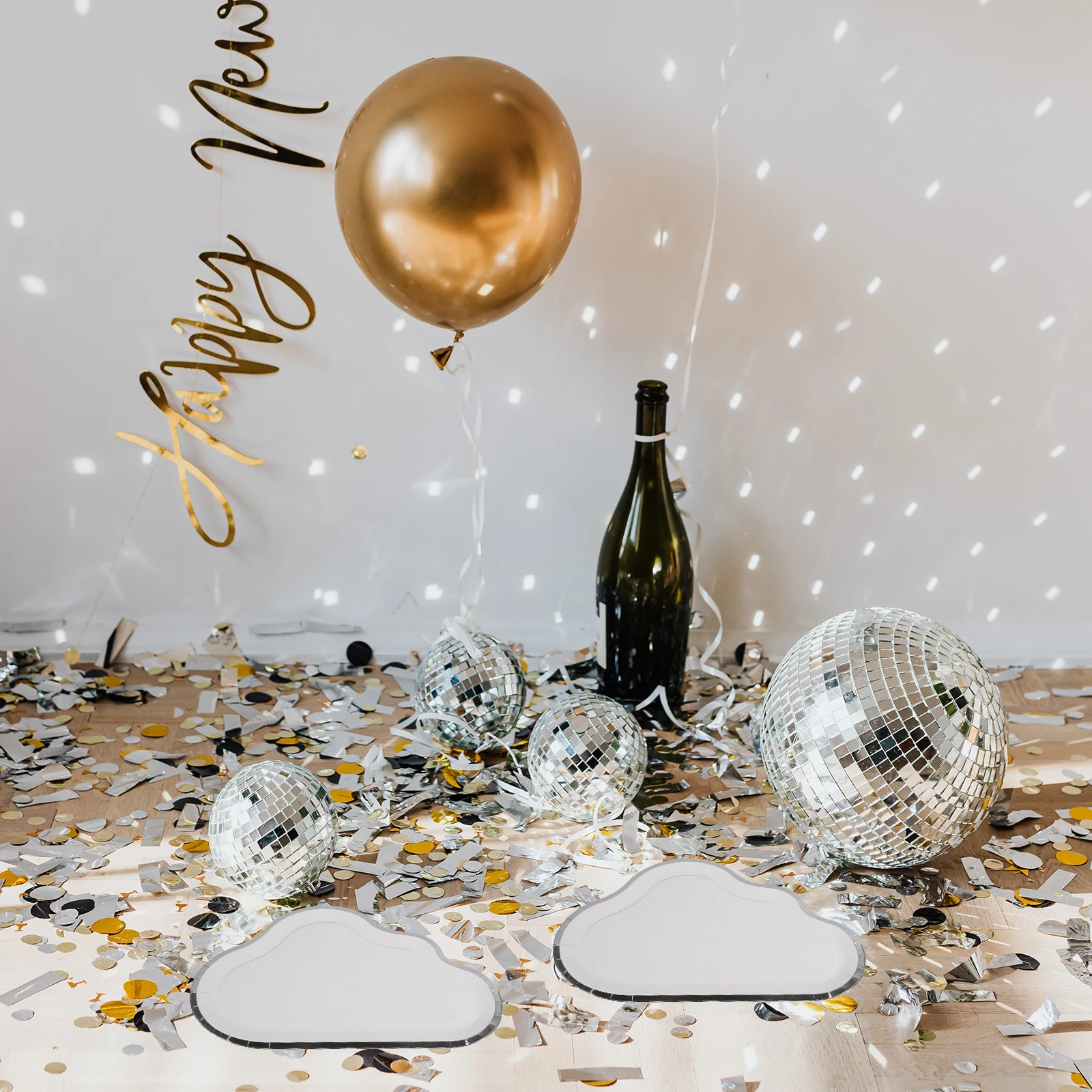 

8pcs Plates Disposable Elegant Tableware for Birthday Wedding Baby Showers Events Festive Supplies Party