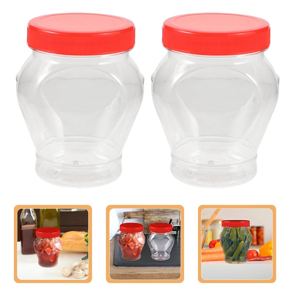 

Candy Bottle Chili Sauce Holder Jar for Flour Container Clear Plastic Jars with Lids Containers Condiment