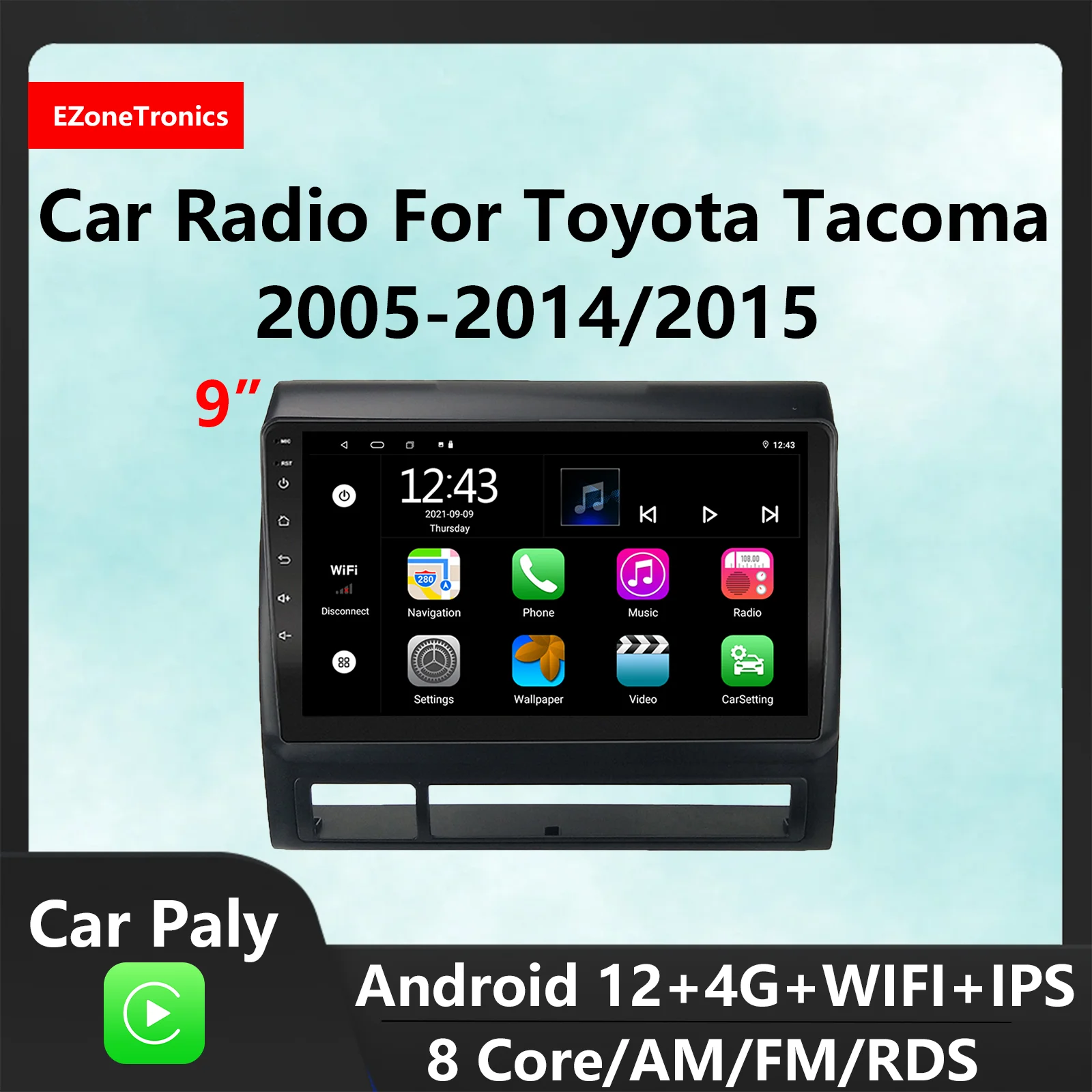 

EzoneTronics CarPlay Android Auto CarRadio для Toyota Tacoma 2005-2014/2015 навигация Bluetooth плеер автомобильная развлекательная система