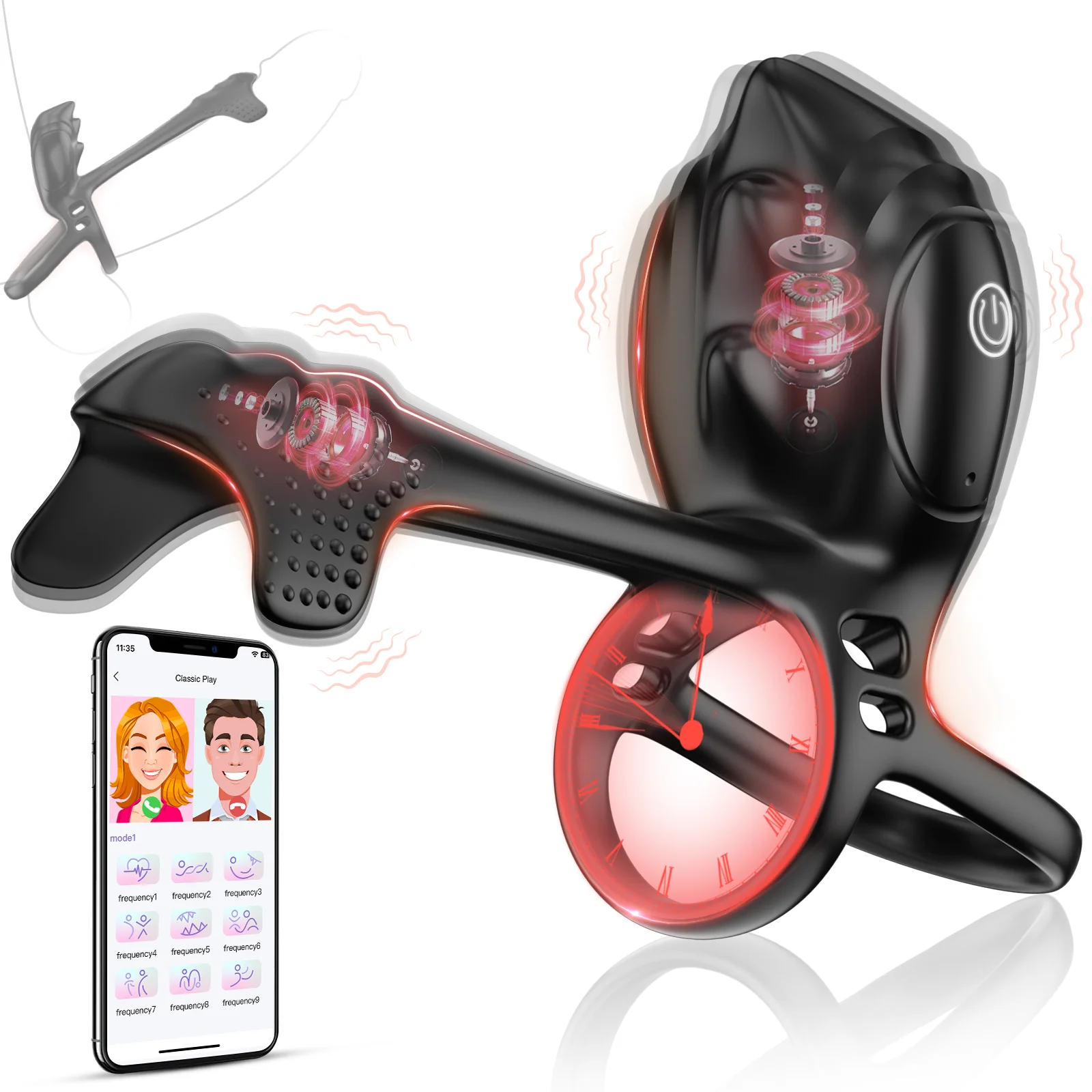 Male Vibrating Ring Erotica 10 Frequency Vibrating Prostate Massager Toy Male Vibrator Adult Anal Sex Toys Vibrator