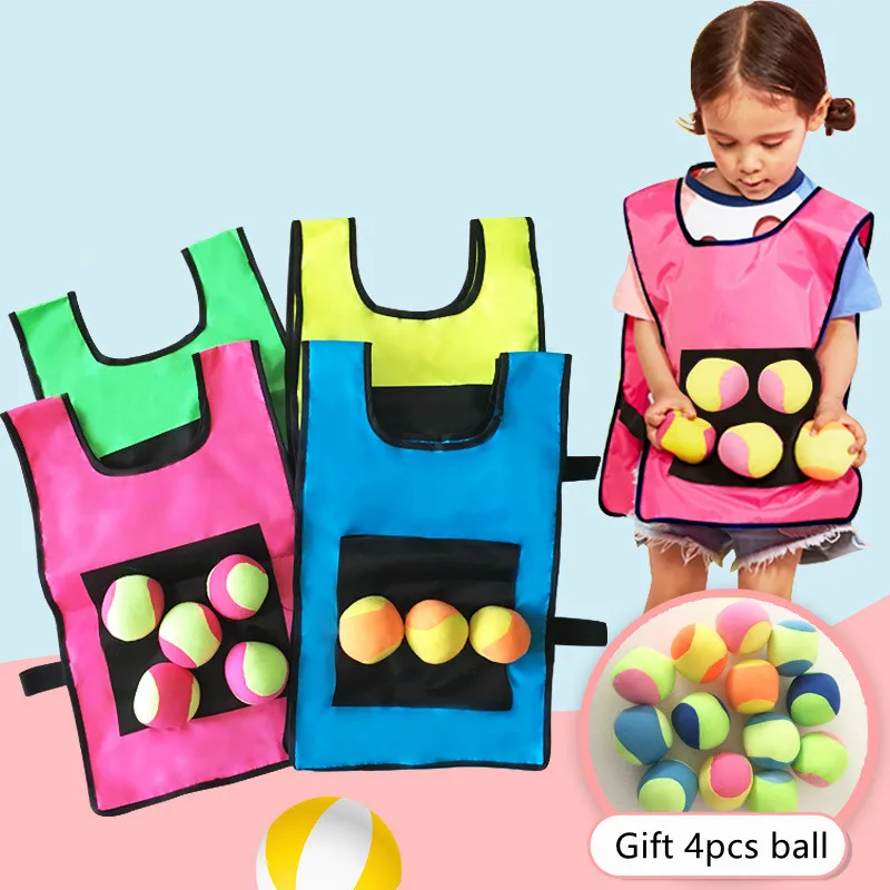 Sticky Ball Throw Toys Outdoor Party Toy Sticky Ball Dart Board Target Sport Game For Children Dodgeball Game Vest Waistcoat