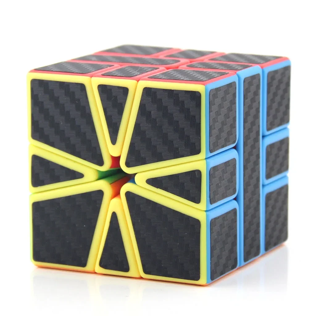 Meilong SQ1 Cubing Classroom Carbon Firber Cube Square-1 Magic Cube Toys For Children Magio Cubo Black Sticker Cube