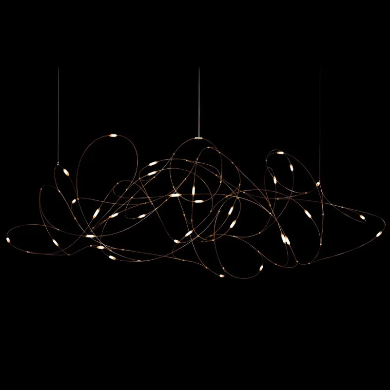 Luxury American Style Firefly Glow Chandelier 2025 Adjustable Mesh Network Pendant Lamp Ceiling Luster for Villa