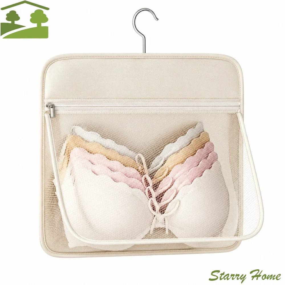 1/2/3 Tier Hanging Closet Organizer Breathable Large Capacity Underwear Net Pocket Collapsible With Hook Mesh Storage Bag Travel