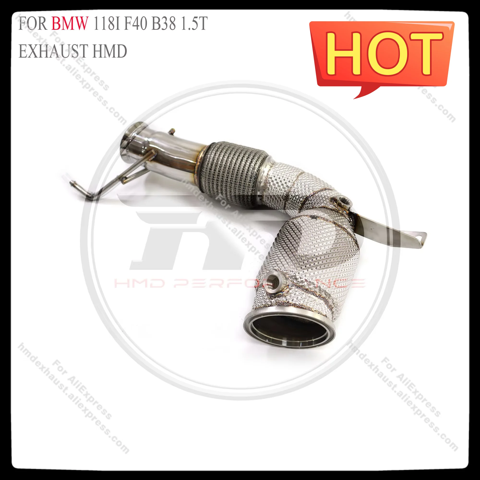 

HMD Exhaust System High Flow Performance Downpipe for BMW 118i F40 B38 Engine 1.5T With Catalytic Header