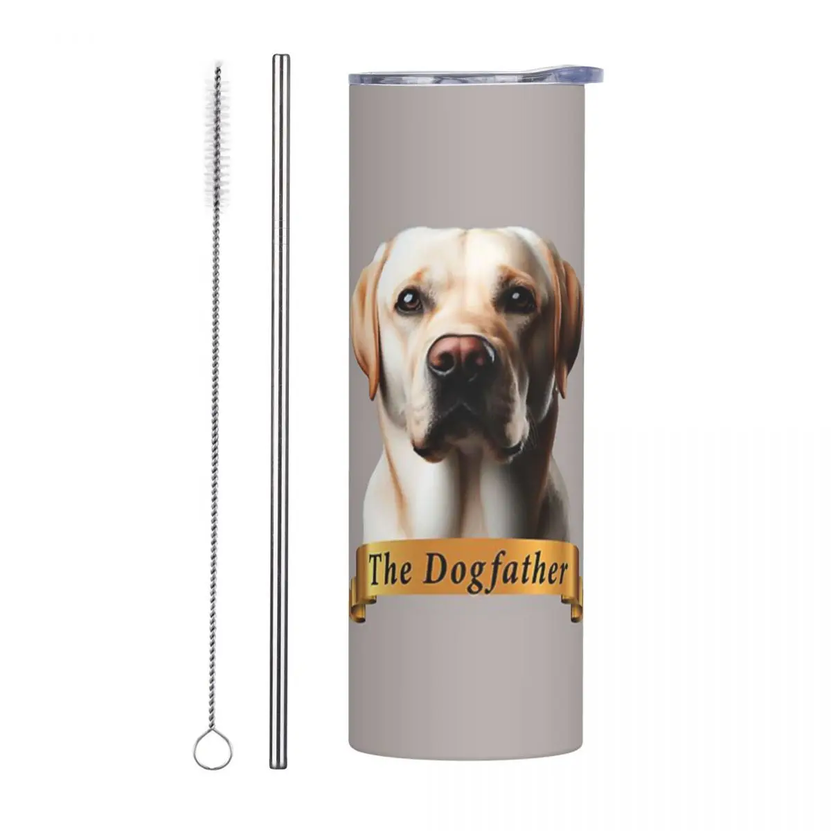 Labrador Retriever Dog - The Dogfather Stainless Steel Tumbler Vacuum Insulated Mugs Thermal Cold Cup Straw With Lid 20oz