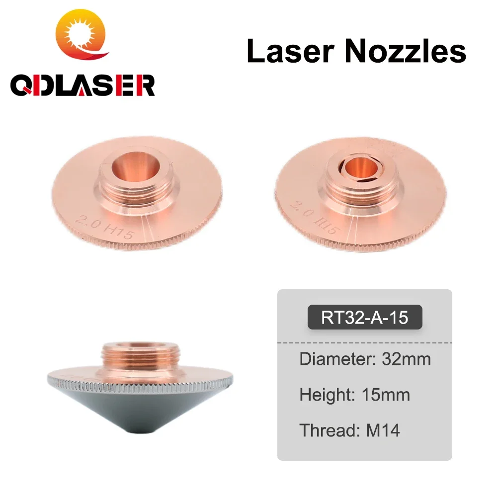 

QDLASER Raytools Laser nozzles Dia.32mm H15 Caliber 0.8-6.0 Single/Double Layers Laser Nozzles For fiber optic cutting machines