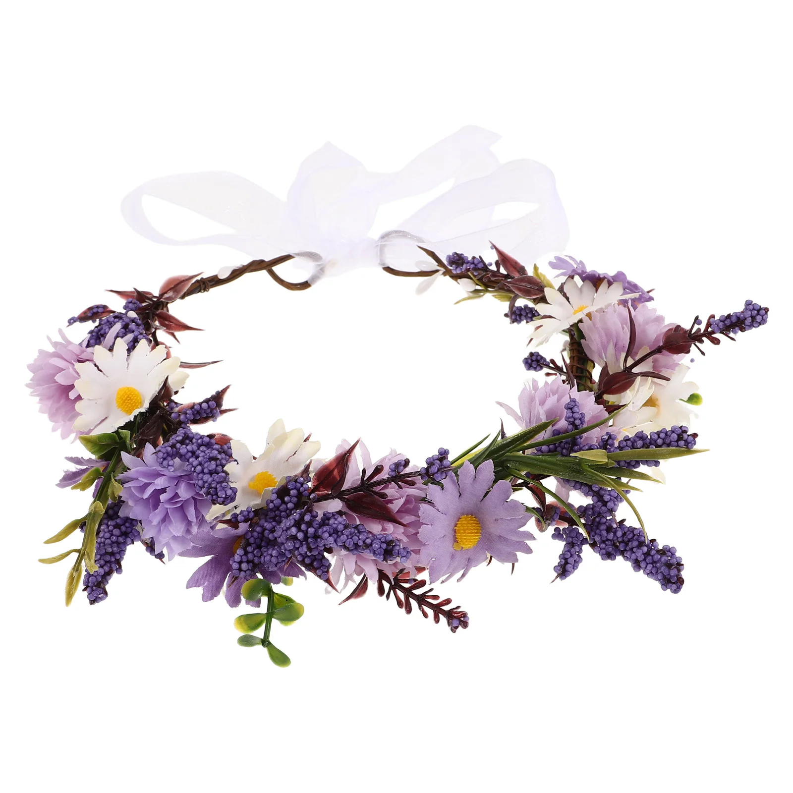 

Simulated Flower Wedding Headband Artificial Bridal Crown Floral Wreath for Party Festival Photo Props Hair Accessory
