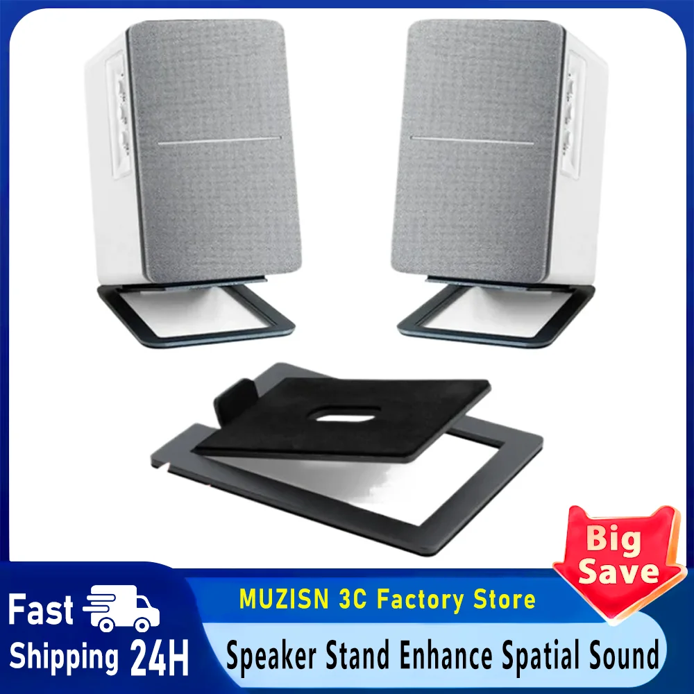 

Подставка для динамика Muzisn улучшают пространственные звуковые эффекты и амортизация для настольной аудио поддержки и кронштейн для компьютерных динамиков