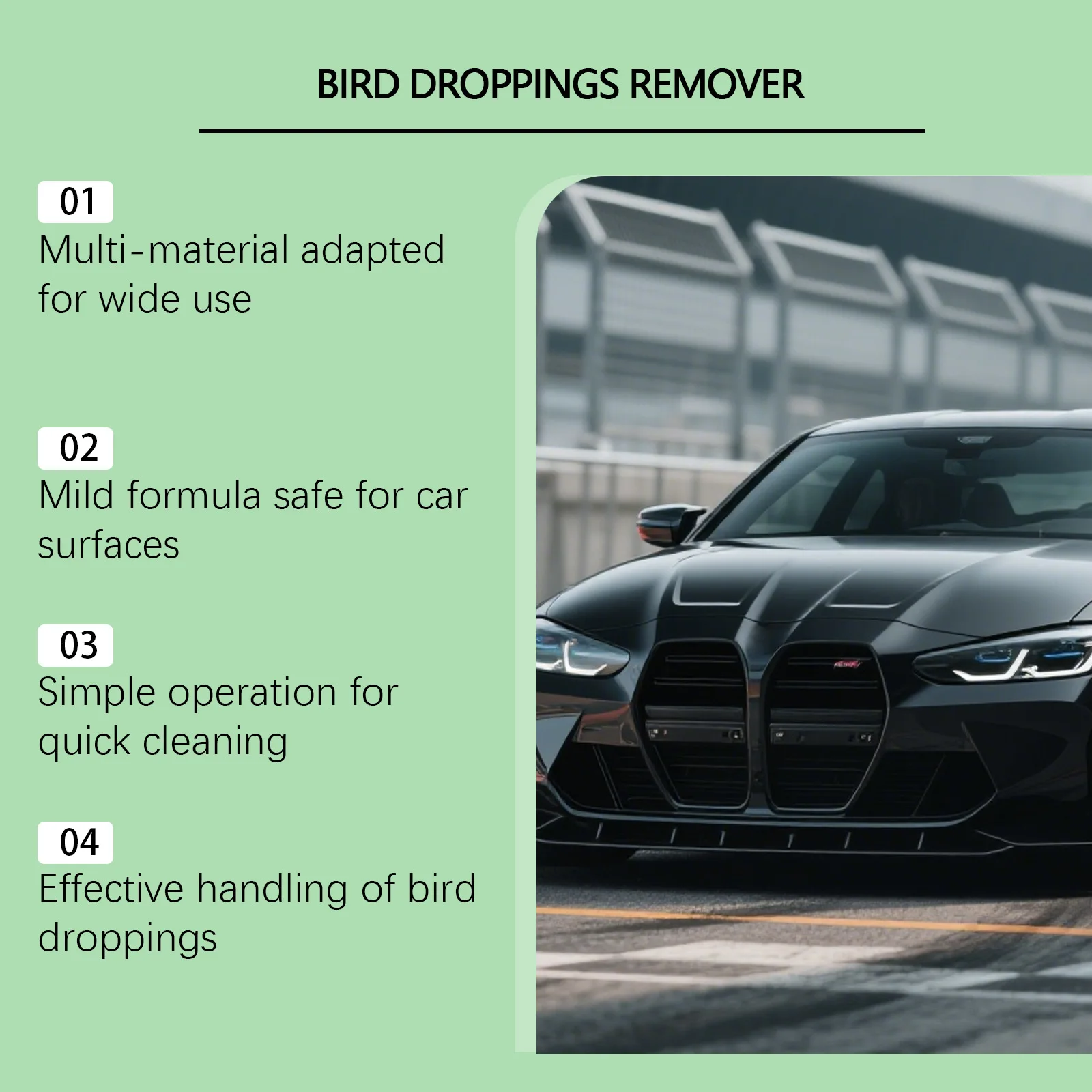 1 Pack Bird Dropping Remover Surfactant Cleaning Solution for Car Paint Glass Metal Patio Furniture Outdoor Maintenance