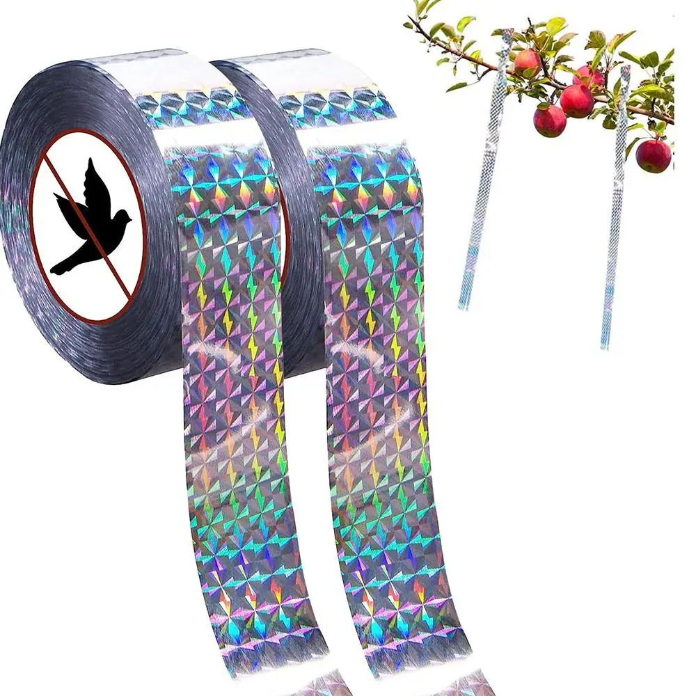 Accessories Keep Birds Away Bird Scare Tape Highly Reflective Durable Bird Scare Ribbon Outdoor Shiny Bird Repellent Tape
