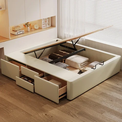 제품 맞춤 제작 가능 서랍이 있는 대용량 침대 프레임, 침대 옆 높은 상자 없음