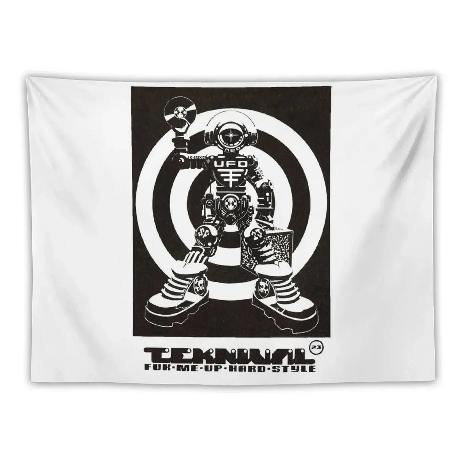 Spiral tribe UFO Teknival flyer Tapestry Korean Room Decor Decorations For Your Bedroom Room Ornaments Tapestry