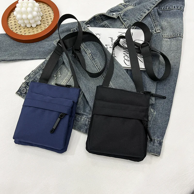 

New Trendy Men's Shoulder Bag Commuter Bag Nylon Crossbody Single Shoulder Bag Casual Diagonal Day Tide Small Square Bag for Men