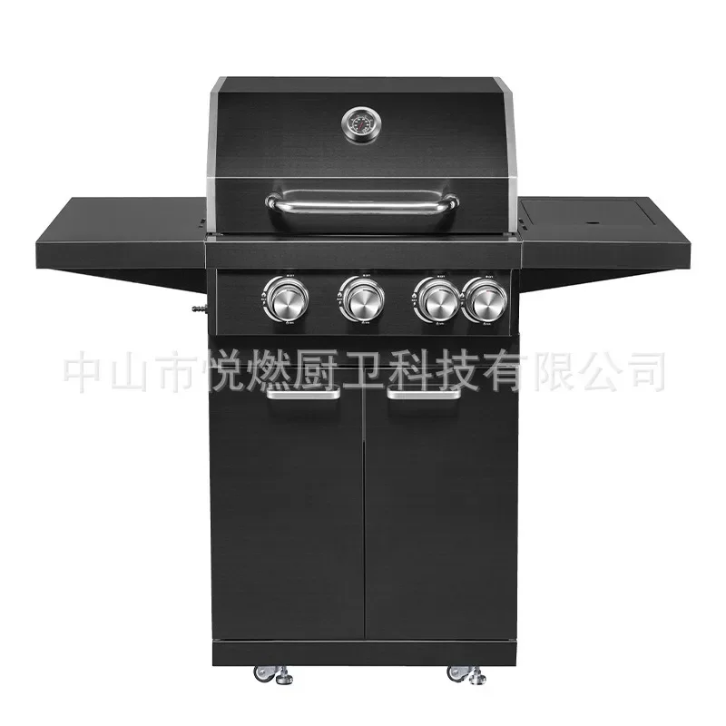 Garden gas barbecue grill 4-head stove integrated embedded outdoor kitchen garden multi-functional grill combination stove