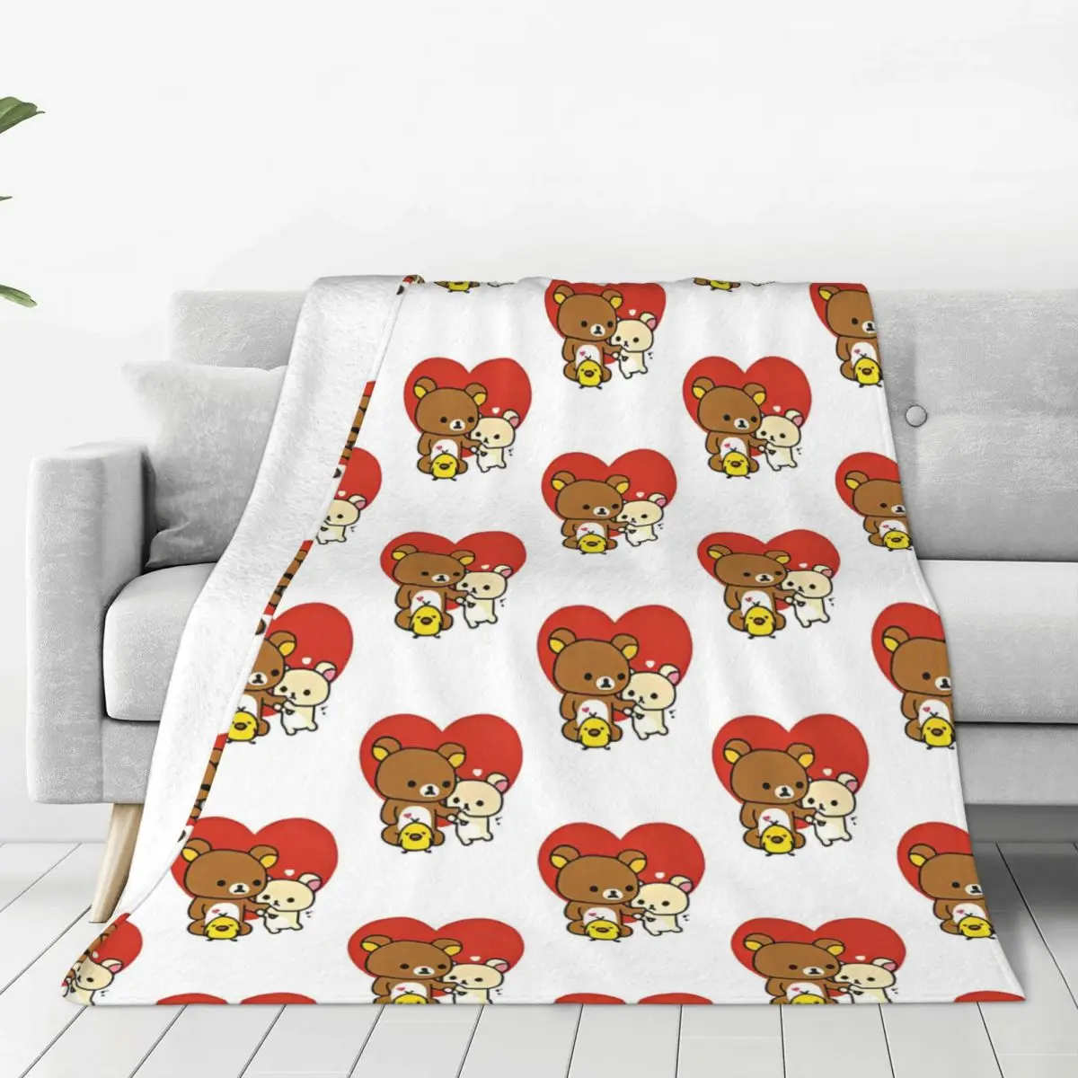 

Lovely Rilakkuma Blanket Travel Flannel Throw Blanket For Couch Chair Sofa Bed Soft Warm Design Quality Bedspread