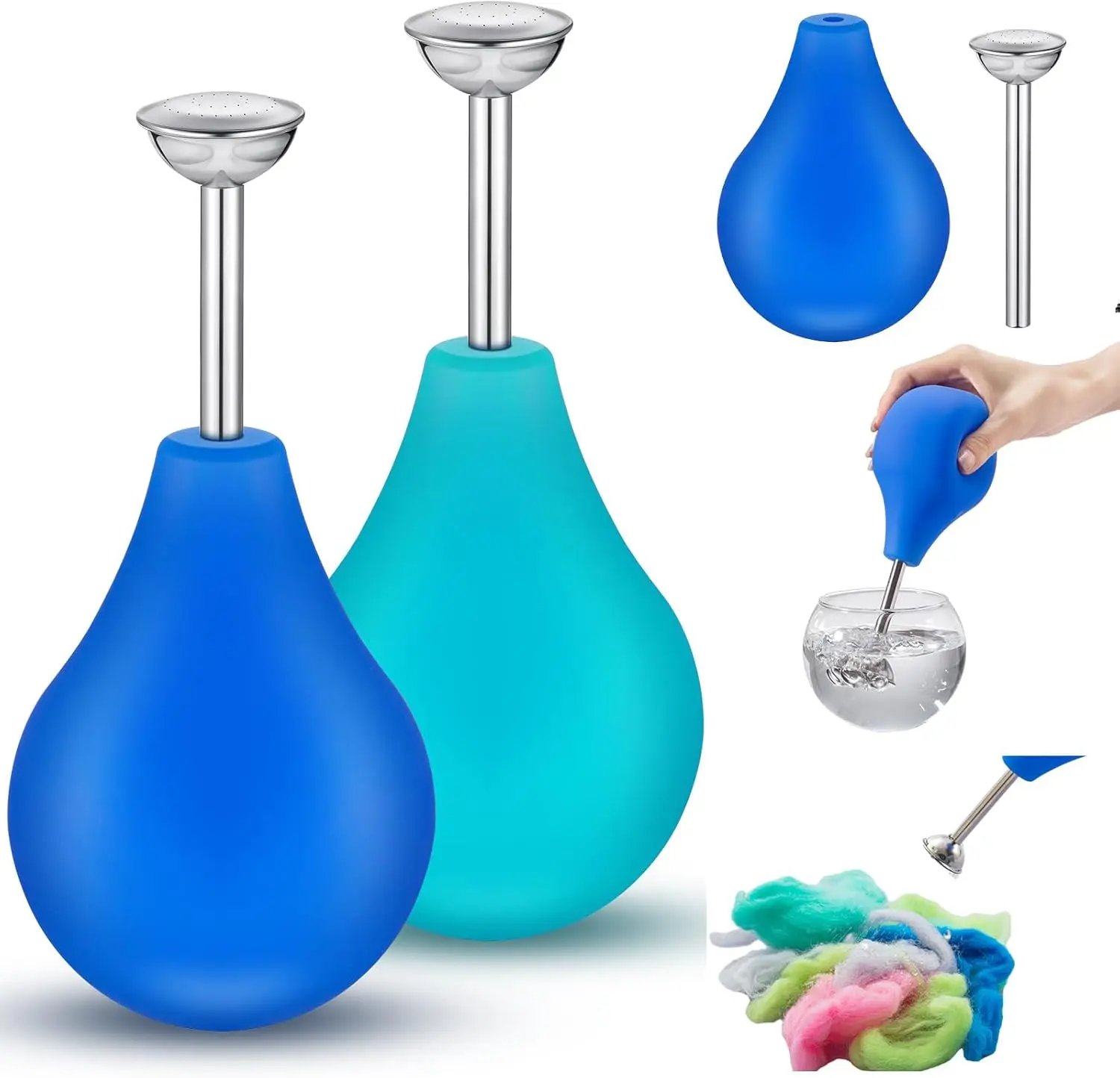 

2 Pcs Wet Felting Tool Set, Ball Brause Sprinkler for Seams, Flat Felts, Hat & Slipper Shaping - Easy Use & Clean