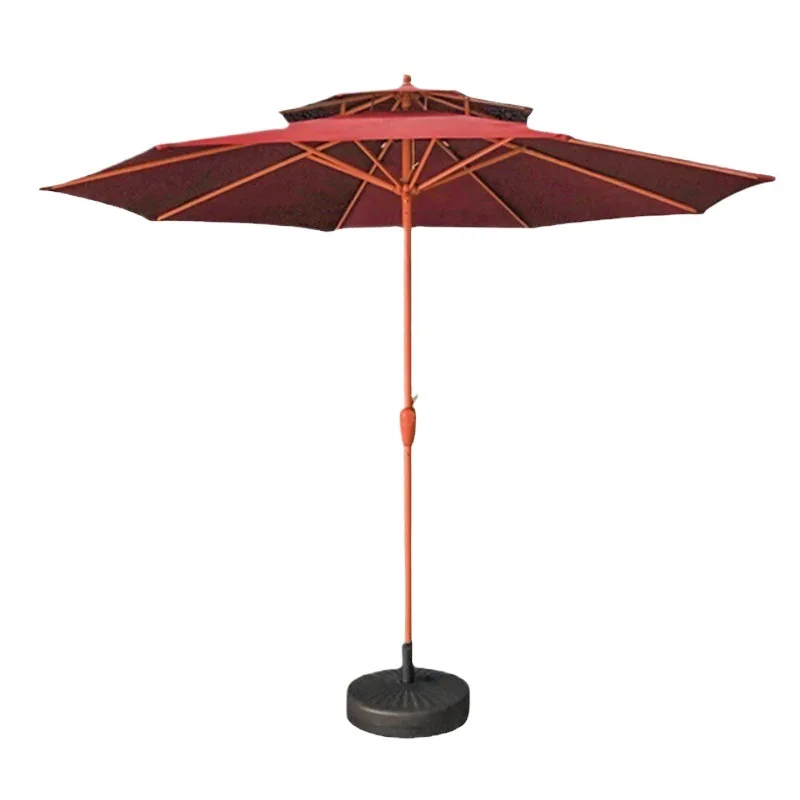 

Double top, middle column umbrella, color matching, hand crank, outdoor, sun, milk tea shop