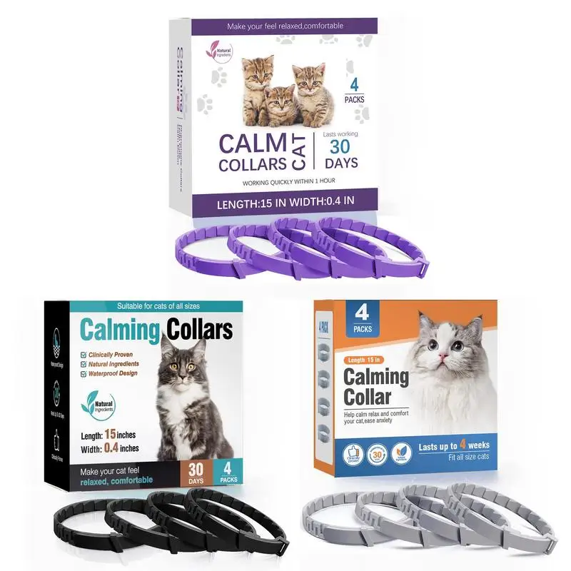 Pet Calming Collar For Cats Dogs Adjustable Reducing Anxiety Pheromone Pet Collar Lasting Natural Calm Relax Soothing Collars