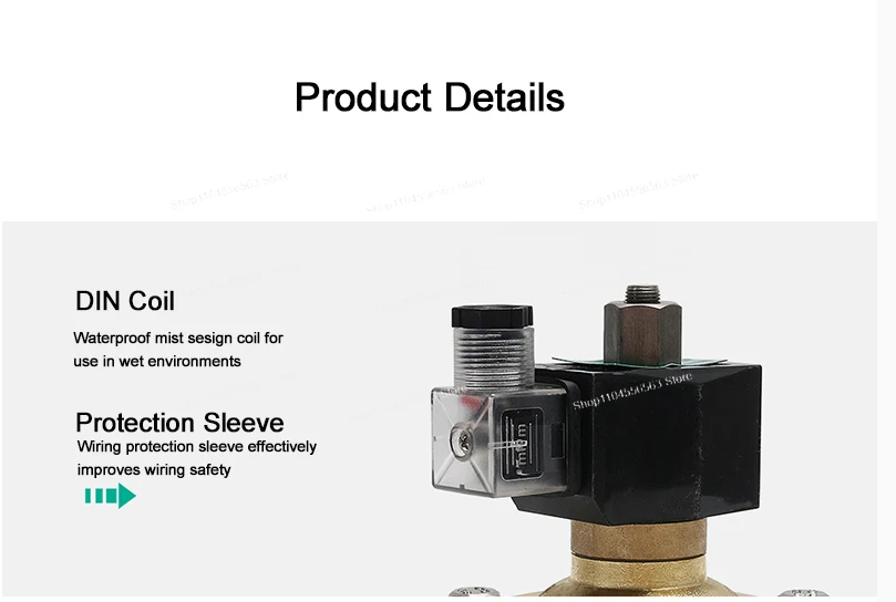 3/8" 1/2" 1" 1-1/2" 2" Brass Normally Open Solenoid Valve IP65 Pipe Control Switch Valve Water Valve 380V 240V 220V 110V 24V 12V