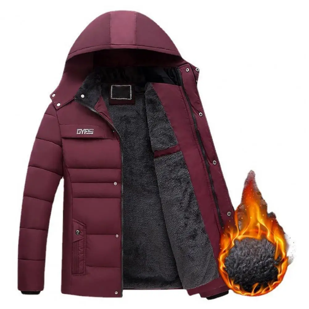 Parka à capuche coupe-vent pour hommes, manteau chaud, veste épaisse, vêtements optiques masculins, mode, hiver