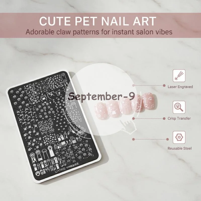 Nail Stamping Plates Multi-styles Moe Pet Claw Stainless Steel Stencil Nail Art