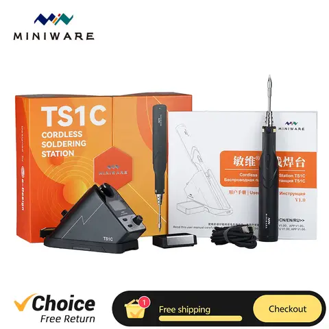 MINIWARE TS1C Cordless Soldering Station 45W Bluetooth 4.2 Technology of High-efficient Super Capacitor Rework SMD Repair Tool