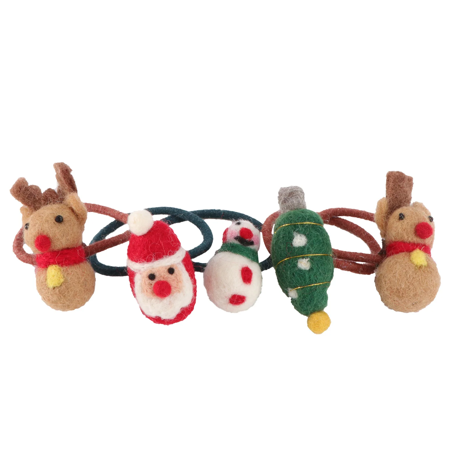 5 stuks kerst haaraccessoires elastische scrunchies paardenstaarthouders voor dik dun krullend steil haar kerst paardenstaarthouder
