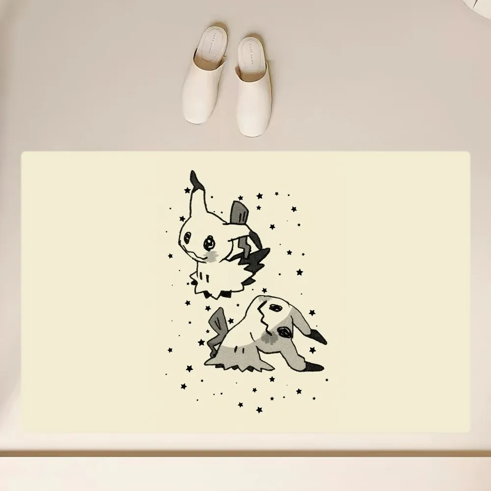 MINISO Pokémon Mimikyu Floor Mat Anti-Slip Bathroom Kitchen Bedroom Living Room Entrance Rug Home Decor
