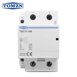 TOCT1 2P 100A 2NO/1NC1NO/2NC 230V 50/60Hz Din Rail Household AC Modular Contactor