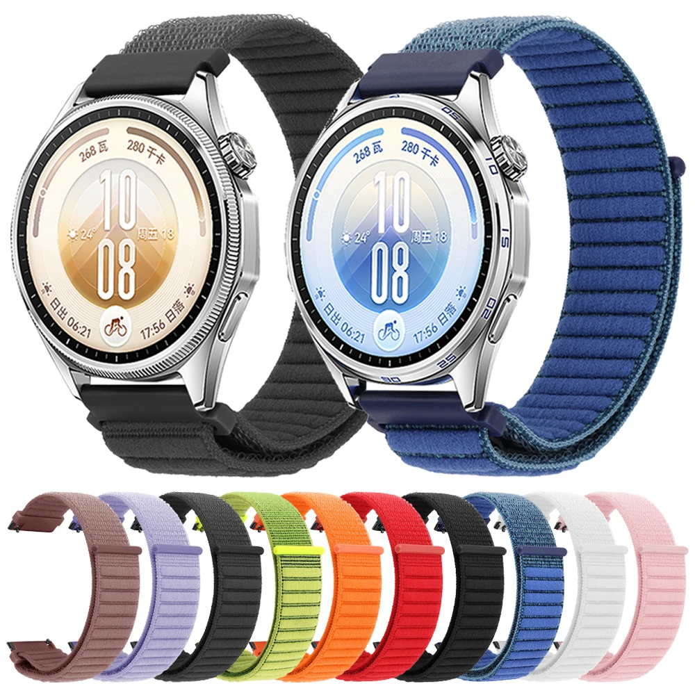 20mm 22mm Nylon Loop Strap For HUAWEI WATCH GT7 Pro GT 7 6 5 4 46mm Runner 2 Band For Galaxy Watch 7 6 5 4 3 Active2 S3 Bracelet