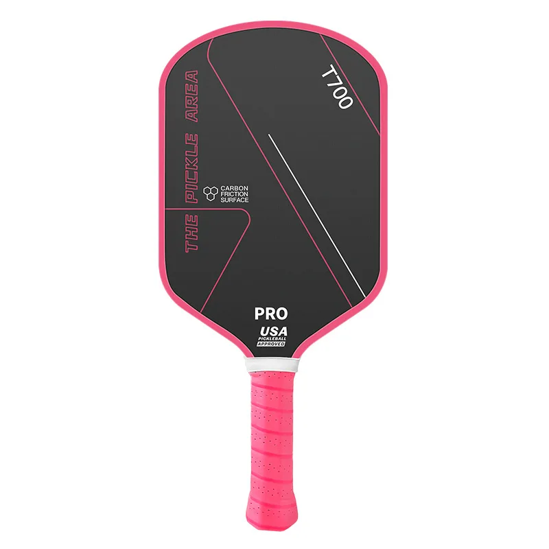 

T700 Pickleball Paddle Carbon Fiber Surface USAPA Approved Carbon Fibre cold Pressed Racket Pink Red Black