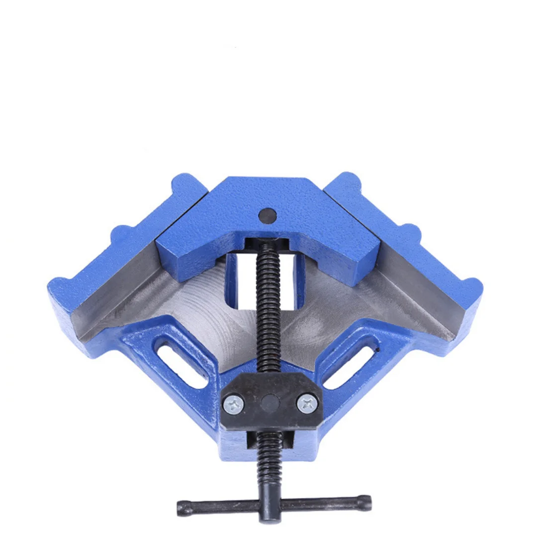 Heavy Duty Cast Iron Single Handle Corner Clamp 90 Degree Right Angle Welding Clamp Adjustable Swing Jaw for Woodworking