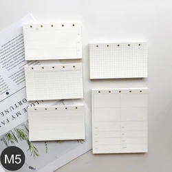 80pcs M5 Planner Journal Notebook Refill 5 Holes Paper Brief Design Weekly Monthly Plan Paper Agenda 2023 Planner Accessories