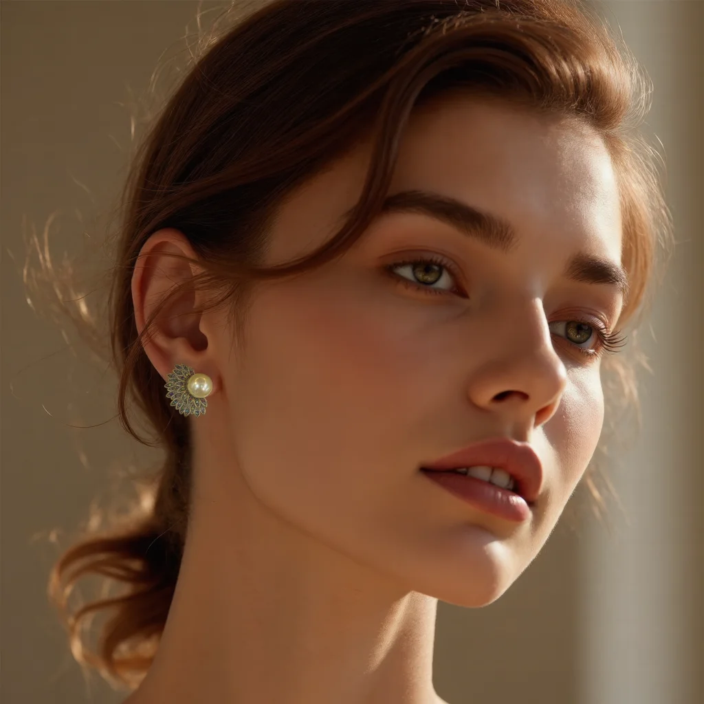 LIR 2025 مجموعة مجوهرات عباد الشمس الرجعية الجديدة: قلادة وأقراط نسائية، تعزز سحر ناضج، طراز عتيق عصري #3